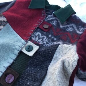 Coat BAABAAZUZU Vintage Jacket Handmade Gray Blue Black Green Red Wine Medium